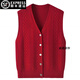 EMZ鄂爾多市產(chǎn)中老年羊絨馬甲開(kāi)衫V領(lǐng)大碼寬松色雙股奶奶外搭坎肩 紅色 3XL [130-145斤]