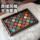 RICH YOUR HOME德國品質(zhì)覆古茶盤(pán)胡桃木色首飾長(cháng)方形輕奢木質(zhì)收納酒杯茶水文玩茶 [1件裝]波西米亞托盤(pán)30*20cm