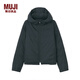 MUJI MUJI 女式 輕量羽絨便攜式 風(fēng)帽夾克衫 保暖 黑色 S