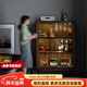 盤(pán)柁（pantuo）實(shí)木酒柜北美黑胡桃木玻璃門(mén)帶燈展示柜儲物柜電視邊柜書(shū)柜餐邊柜 北美黑胡桃木(無(wú)輔木)