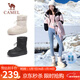 駱駝（CAMEL）雪地靴女簡(jiǎn)約厚底束帶秋冬中筒保暖靴 L23W577074 米色 37