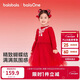 巴拉巴拉童裝女童連衣裙網(wǎng)紗公主裙拼接紅色新年拜年服女童裙