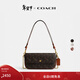 蔻馳（COACH）【禮物】女士馬車(chē)圖案印花BROOK翻蓋鏈帶包斜挎包單肩包女包 B4/松露色 高光琥珀色