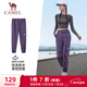 駱駝（CAMEL）運動(dòng)休閑女褲子防潑水梭織束腳運動(dòng)褲 J23CAVLR059 甜葡萄紫 M