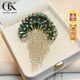 CHARM KNIFE瀑布流蘇水母胸針女高檔胸花氣質(zhì)別針西裝禮服領(lǐng)針扣配飾生日禮物 流蘇水母胸針【高檔禮盒】