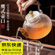 韞舜玻璃茶壺家用茶水分離泡茶煮茶燒水壺提梁壺耐高溫電陶爐可加熱 雪點(diǎn)提梁茶壺900ml-鐵網(wǎng)款 900ml