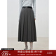 自巧小個(gè)子高腰顯瘦A字壓褶半身裙女2024冬裝新款梨型身材百褶裙 水貂灰 M （4碼）