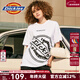 Dickies短袖 男女同款情侶款側身LOGO印花短袖 全棉t恤 白色 （寬松版型） L