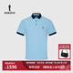 比音勒芬高爾夫【冷感科技面料】春男時(shí)尚休閑個(gè)性翻領(lǐng)短袖POLO衫 15淺藍色 L