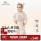 英氏（YEEHOO）嬰兒衣服秋冬絨感保暖男童連身衣連帽可愛(ài)女童衣服冬季新款 羊羔白 90cm （建議1-2歲半）