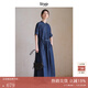 旅途原品【明星同款】ltyp自然風(fēng)真絲牛仔連衣裙 簡(jiǎn)約顯瘦氣質(zhì)新款春季 丹寧藍 M
