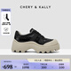 CHERY KALLY輕奢厚底增高休閑鞋女2025新款高級感復古潮流真皮舒適板鞋 CHERY&KALLY 黑色 -增高6cm 37