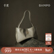 半坡飾族（bampo）女包包新款福瑞方方包頭層牛皮大容量輕奢單肩斜挎包元旦禮物 淺灰白【葫蘆專(zhuān)屬五金】