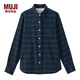 MUJI MUJI 女式 棉法蘭絨 格子襯衫 深綠色 M