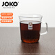 JOKO可微波爐耐熱玻璃杯無(wú)鉛高硼硅玻璃杯咖啡杯把手水杯紅茶杯耐高溫 中號把手310mlx1只