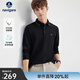 Navigare意大利小帆船長(cháng)袖POLO衫男士春秋季休閑翻領(lǐng)T恤衫抗菌棉質(zhì)上衣男 暗夜黑 M