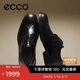愛(ài)步（ECCO）正裝皮鞋男 增高布洛克雕花牛皮德比鞋 里斯622164 黑色40