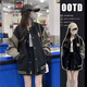 AEMAPE美式復古vintage棒球服2025春秋新款寬松顯瘦學(xué)生簡(jiǎn)約百搭外套女 黑色 M -105-120斤