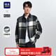 海瀾之家（HLA）長(cháng)袖襯衫男冬季款寬松磨毛格子休閑襯衣男 藏青格紋3B M 175/92A 推薦137~148斤