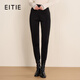愛(ài)特愛(ài)（EITIE）女裝冬季新款高腰修身百搭錐形小腳休閑長(cháng)褲女D2205901 黑色20 2XL 175