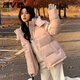 雅鹿短款羽絨服2025新款冬季純色百搭可拆卸帽面包服小個(gè)子冬裝外套