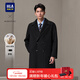 海瀾之家（HLA）大衣男輕商務(wù)經(jīng)典平駁領(lǐng)純羊毛外套男冬HWDAW4W003A 黑色08 XL 180/96A 推薦151~164斤