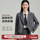 圖曼朵灰色西裝外套女秋季新款通勤面試小個(gè)子西服套裝正裝職業(yè)裝 灰色西裝外套 S