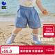 迷你巴拉女童短褲夏季寶寶莫代爾柔軟牛仔輕薄透氣褲子 灰藍色調00328 110