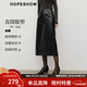 紅袖（hopeshow）輕熟半身裙2025冬季新款女裝氣質(zhì)休閑復古風(fēng)百搭直筒中長(cháng)PU皮裙 黑050 L