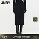 JNBY/江南布衣秋冬新品半身裙女休閑H型羊毛中長(cháng)款腰裙優(yōu)雅5O8D10790 001/本黑 L