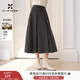 香影灰色毛呢西裝半身裙女垂感2025冬季新款羊毛高腰中長(cháng)百褶裙子 深灰 M 160/64A/95-110斤