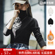 馬登黑色緊身半高領(lǐng)打底衫仿德絨內搭上衣修身針織長(cháng)袖t恤秋冬女 黑色 M （100-115斤）