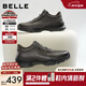 百麗厚底增高健步鞋男25秋新抓紋牛皮戶(hù)外休閑運動(dòng)鞋A2215CM5預售 黑色 41 (255mm)