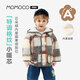 瑪米瑪卡（MOMOCO）兒童外套冬季母嬰A類(lèi)童裝大衣格子加厚呢子外套 灰藍 100