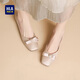 海瀾之家（HLA）女鞋優(yōu)雅通勤珍珠蝴蝶結軟底一腳蹬單鞋HDADXW1CEN195 香檳色35