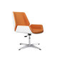 匠居士老板椅辦公椅會(huì )議椅舒適久坐經(jīng)理椅會(huì )議室電腦椅電競椅歡樂(lè )頌椅子 矮背橙色西皮+鋼琴白固定腳
