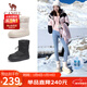 駱駝（CAMEL）雪地靴女簡(jiǎn)約厚底束帶秋冬中筒保暖靴 L23W577074 米色 37