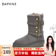 達芙妮雪地靴女東北抗寒保暖加絨短靴2025新款北方女生 灰色 37 (235mm) 標準碼