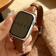 碼仕適用蘋(píng)果手表表帶女款秋冬apple watch小蠻腰牛皮ultra3/iwatch s11/10/9/8/7/SE真皮淺棕38/40/41