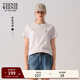 Teenie Weenie小熊2025年白色t恤新款夏季基礎圓領(lǐng)棉短袖上衣女裝 象牙白 M 165