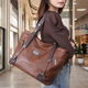 香港專(zhuān)柜正品女包2025托特包潮大容量真皮牛皮單肩手提包通勤大包 復古棕色 （專(zhuān)柜正品）高品質(zhì)
