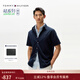 Tommy Hilfiger25春夏新款男裝純棉泡泡紗肌理商務(wù)休閑亞洲版短袖襯衣襯衫 藏青色DW5 S （推薦：120-135斤）