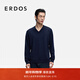 ERDOS【精紡】  男裝V領(lǐng)虛提羊絨衫25年秋新品純色商務(wù)休閑針織衫 藏藍 M 170/92A