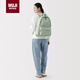 MUJI帶PC收納袋雙肩包休閑包   淺綠色6s 大包