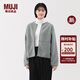 MUJI女式 長(cháng)毛抓絨 夾克女短外套25年冬季新品搖粒絨女裝 BB2T9C5A 淺藍色 L (165/88A)