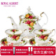 ROYAL ALBERT英國阿爾伯特老鎮玫瑰骨瓷杯咖啡杯歐式奢華茶具套裝復古宮廷 小壺杯碟五件套