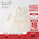 戴維貝拉（DAVE＆BELLA）童裝小香風(fēng)連衣裙女童寶寶衣服兒童公主裙網(wǎng)紗裙秋冬新款小童服裝 米白 100 cm（建議身高90-100cm）