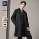 HLA海瀾之家大衣男輕商務(wù)經(jīng)典平駁領(lǐng)純羊毛外套男冬季