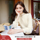 香影蕾絲上衣女2025秋冬季新款絨感重工鏤空氣質(zhì)半高領(lǐng)內搭打底衫 米色 S