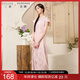 三彩大碼女裝2025夏季新款新中式立領(lǐng)連衣裙提花修身改良旗袍胖MM